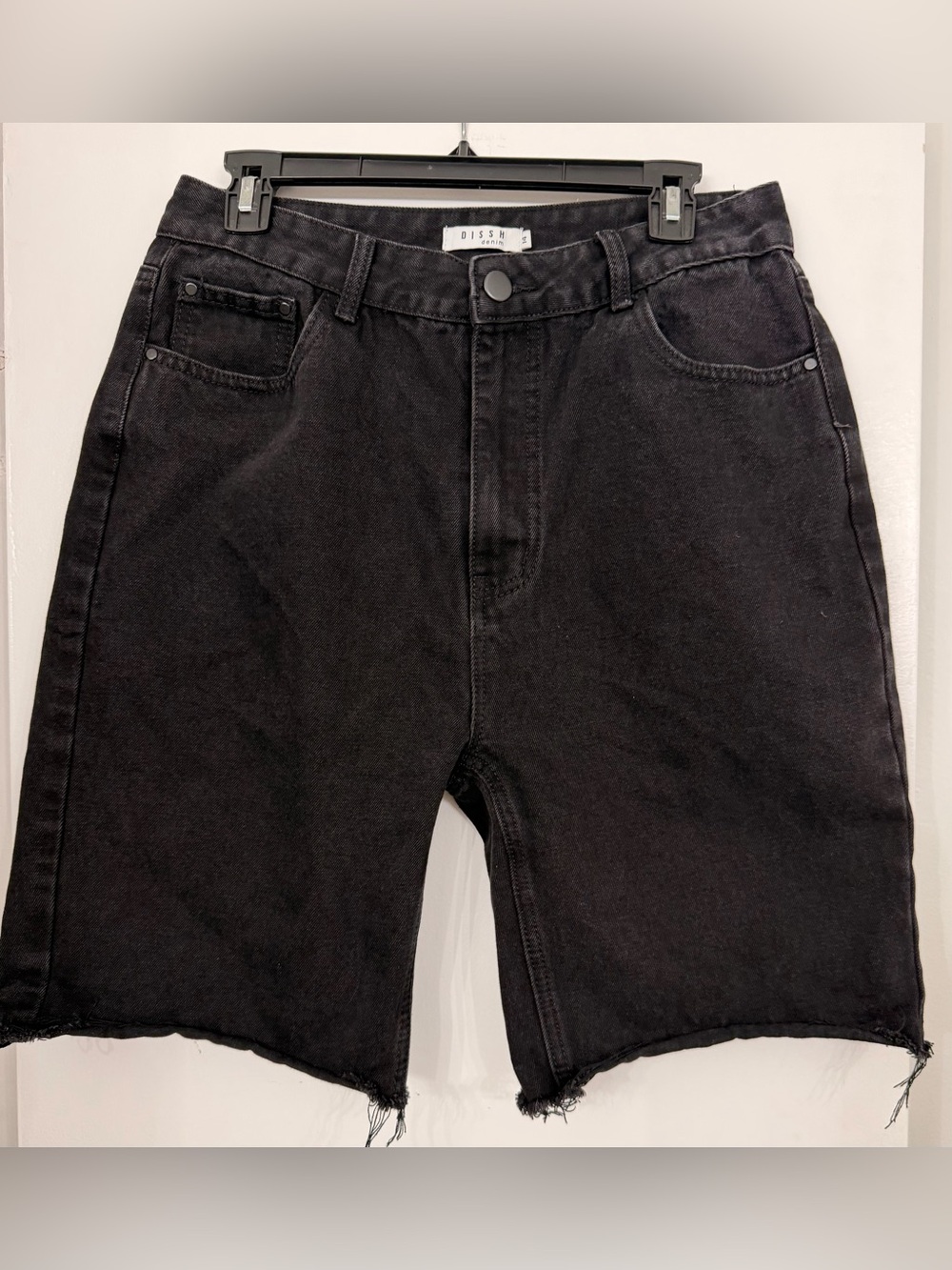 DISSH High-Rise Black Denim Shorts Black Size US 10 - Picture 3 of 9